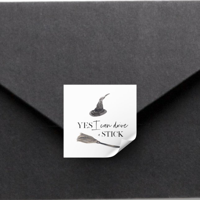 Sticker Carré Oui Je Peux Conduire Un Plaisir À Bâtons | Bonne H (Créateur téléchargé)