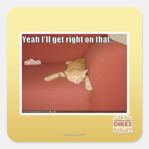 Sticker Carré Oui, j'y vais.