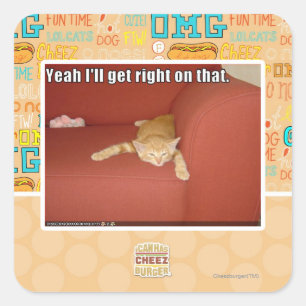 Sticker Carré Oui, j'y vais.