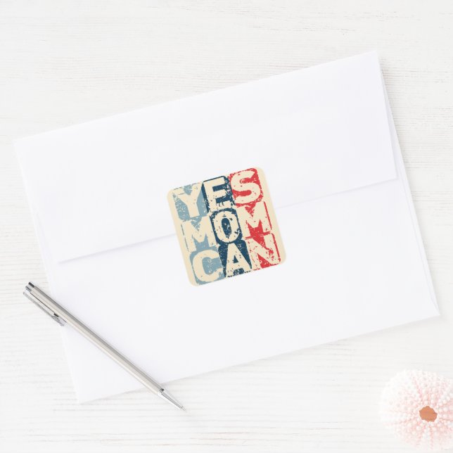 Sticker Carré Oui Maman Peut (Enveloppe)