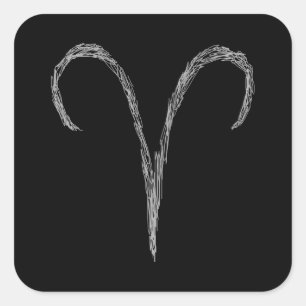 Sticker Carré Oui. Panneau astrologie zodiaque. Noir.