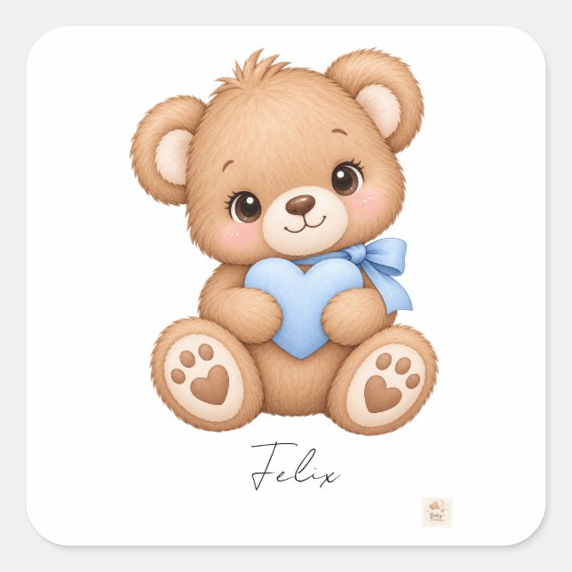 Sticker Carré Ours  (Devant)