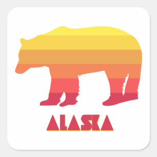 Sticker Carré Ours de l'Alaska