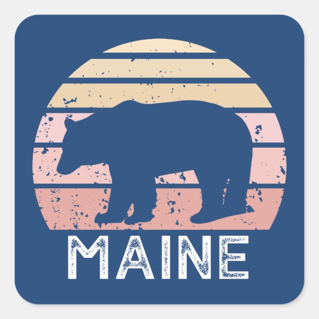 Sticker Carré Ours du Maine (Devant)