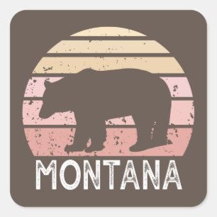 Sticker Carré Ours du Montana