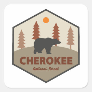 Sticker Carré Ours du Tennessee de la forêt nationale de Cheroke