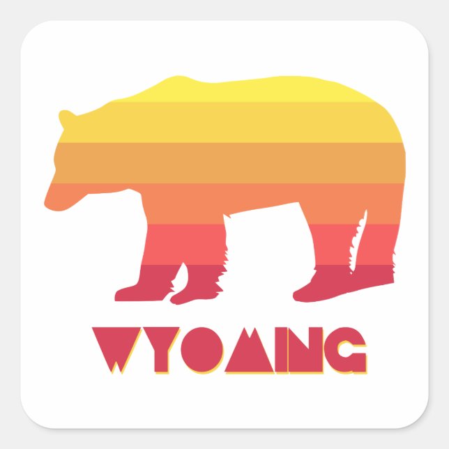 Sticker Carré Ours du Wyoming (Devant)