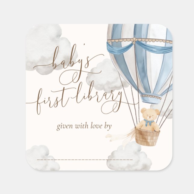 Sticker Carré Ours en peluche à peine attendu Planche de bibliot (Créateur téléchargé)