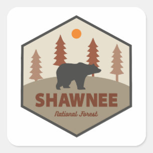 Sticker Carré Ours forestier national de Shawnee