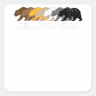 Sticker Carré Ours gris de Californie déprimé