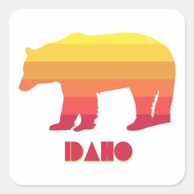Sticker Carré Ours Idaho (Devant)