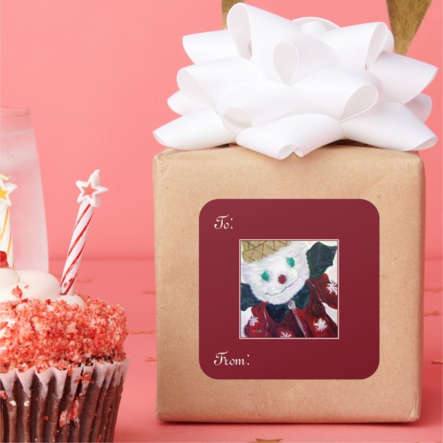 Sticker Carré Ours Jingle (Fête)