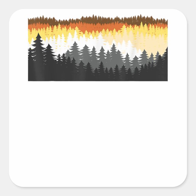 Sticker Carré Ours LGBTQ Pour Mois Gay pride - Arbre Forestier G (Devant)