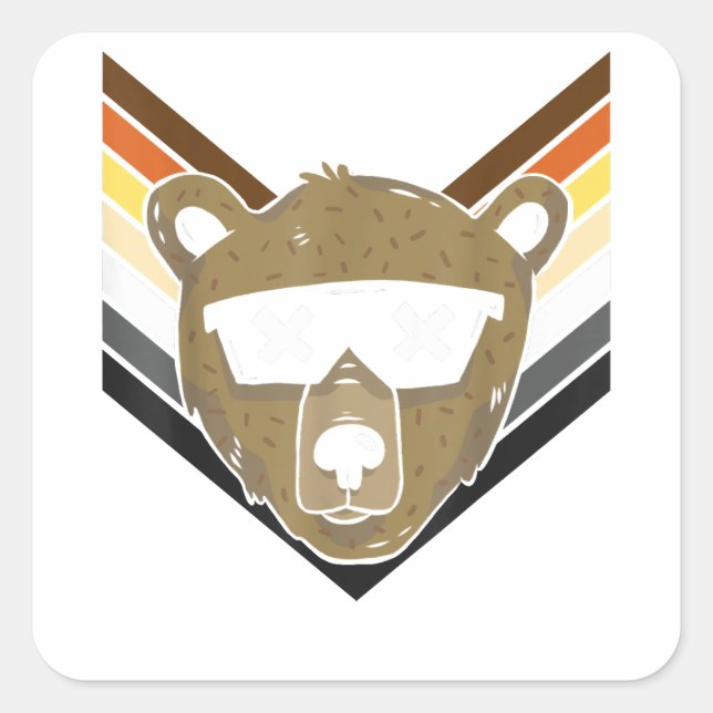 Sticker Carré Ours LGBTQ Pour Mois Gay pride - Lunettes de solei (Devant)