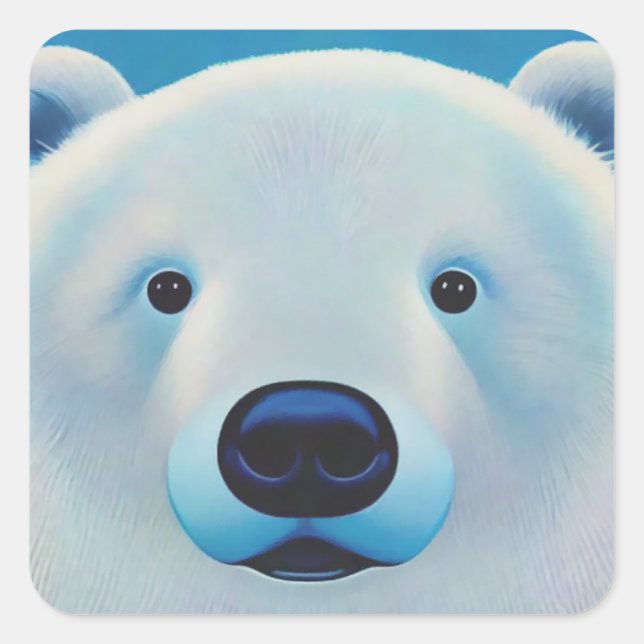 Sticker Carré Ours polaire (Devant)
