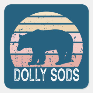 Sticker Carré Ours rétro Dolly Sods Wilderness