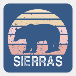 Sticker Carré Ours rétro Sierras