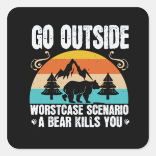 Sticker Carré Ours - Sortez du scénario Coque le plus mauvais
