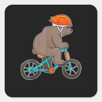 Sticker Carré ours sur vélo vélo vélo ours vélo