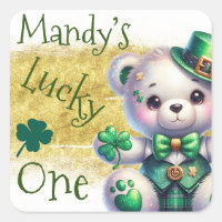 Ours vert de la Saint-Patrick Jour de chance anniv