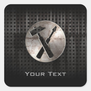 Sticker Carré Outils de charpentier robuste