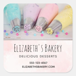 Sticker Carré Outils de décoration Pastel Cake Business