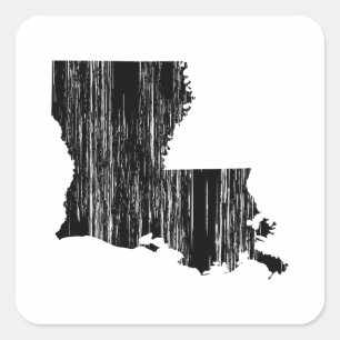 Sticker Carré Outline de l'état de la louisiane en détresse