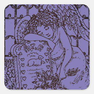 STICKER CARRÉ OUVERTURE DE L'ANGE DE GUARDIAN, SYMPATHIE DU MOUR