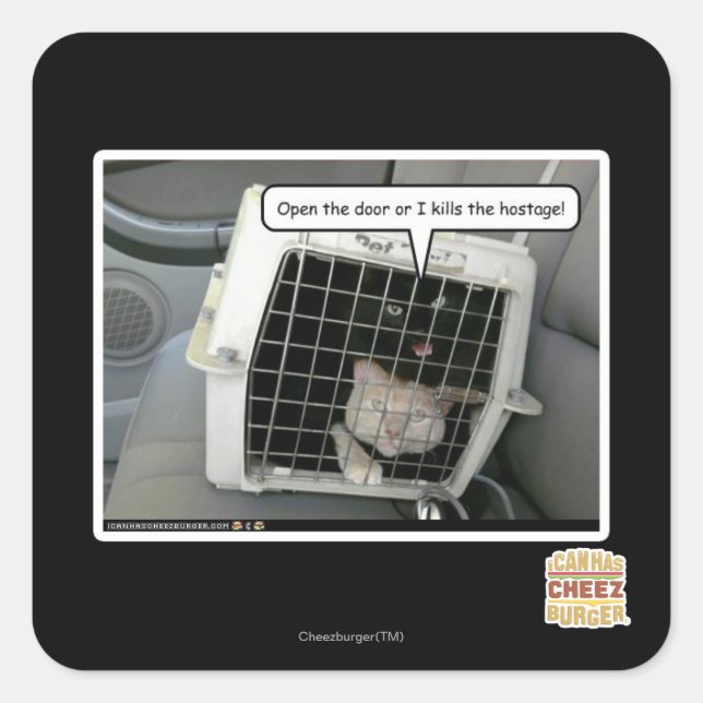 Sticker Carré Ouvrez la porte (Devant)