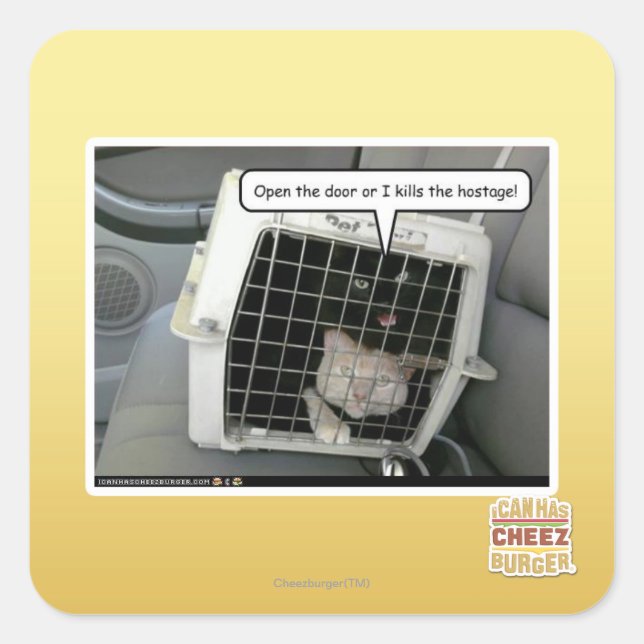 Sticker Carré Ouvrez la porte (Devant)