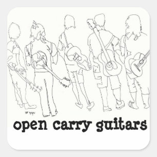 Sticker Carré ouvrir les guitares portatives