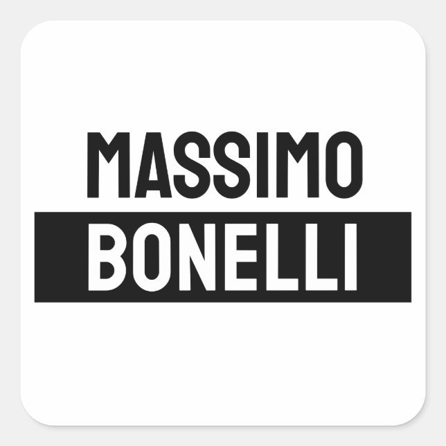 Sticker Carré Own Name Minimalist Modern Plain Black White (Devant)
