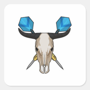 Sticker Carré Ox aux fléchettes avec fléchette