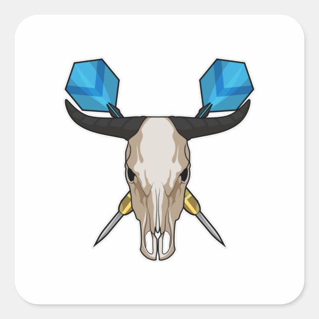 Sticker Carré Ox aux fléchettes avec fléchette (Devant)