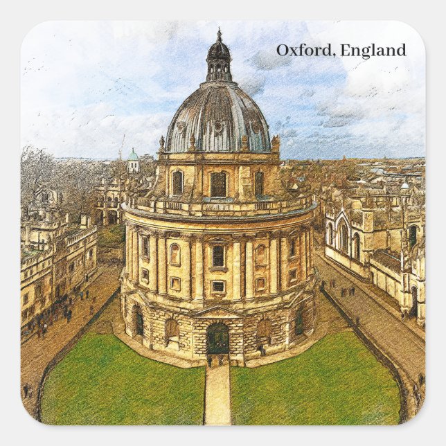 Sticker Carré Oxford England Castle Panorama (Devant)