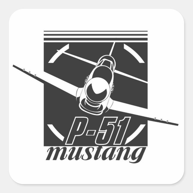 Sticker Carré P-51 mustang (Devant)