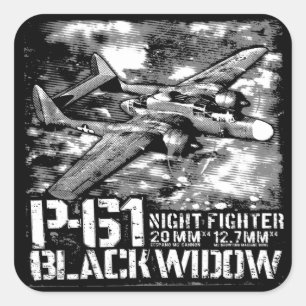 Sticker Carré P-61 Black Widow