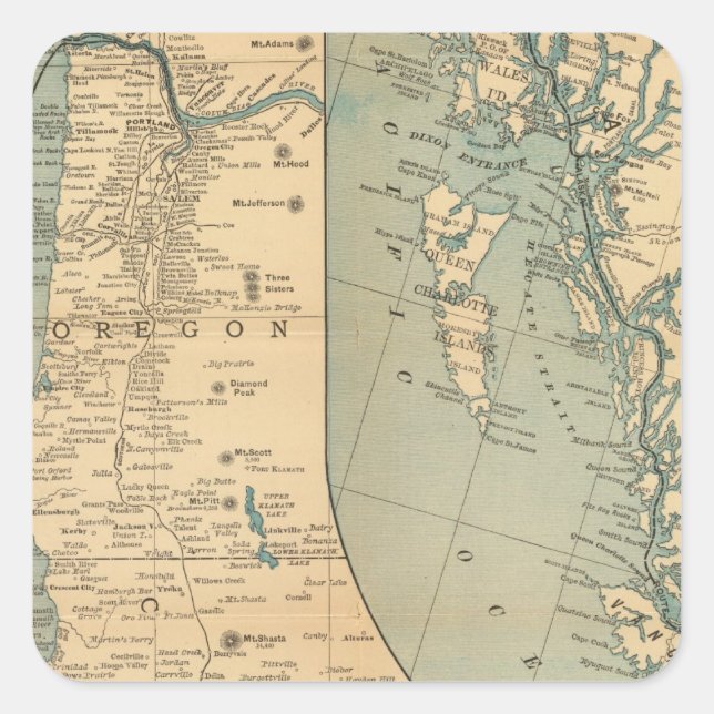 Sticker Carré Pacific Coast Steamship Company (Devant)