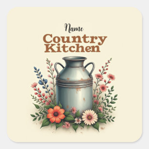 Sticker Carré Pack d'autocollants Country Kitchen – Cuisine rust