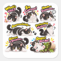 Pack d'autocollants de chat smoking drôle