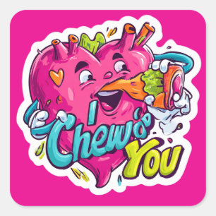 Sticker Carré Pack d'autocollants drôles pour la Saint-Valentin