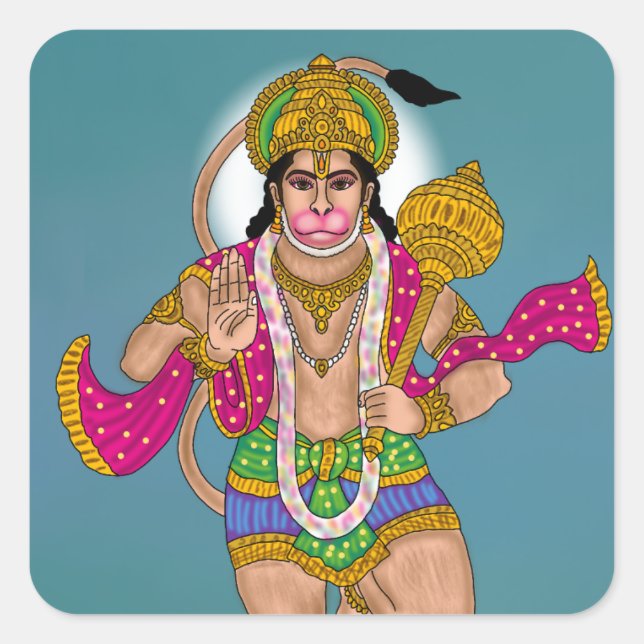 Sticker Carré Pack d'autocollants Lord Hanuman (Devant)