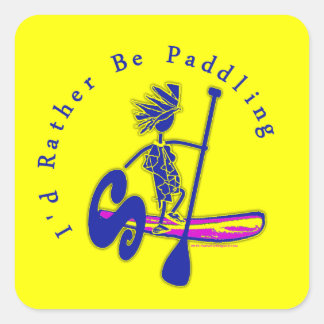 Sticker Carré Paddleboard Je Préférerais Pagayer
