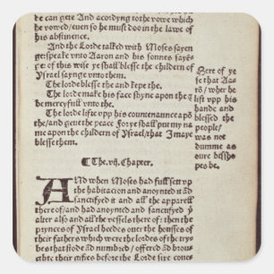 Sticker Carré Page de texte Ancien Testament