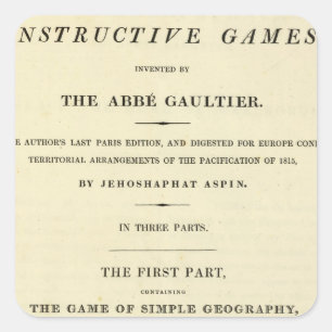 Sticker Carré Page de titre Cours complet de géographie