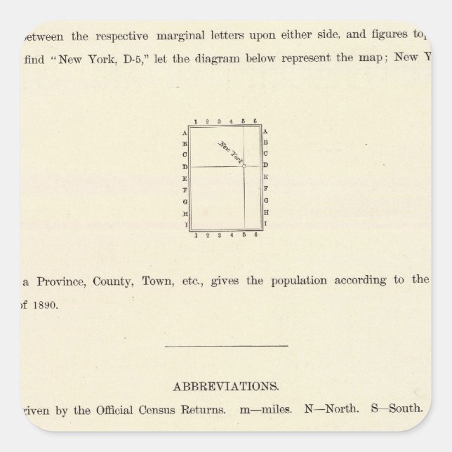 Sticker Carré Page de titre de l'Atlas indexé Verso (Devant)