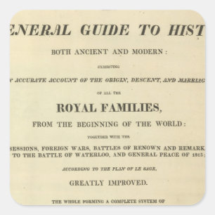 Sticker Carré Page de titre Terminé Généalogique, Historique