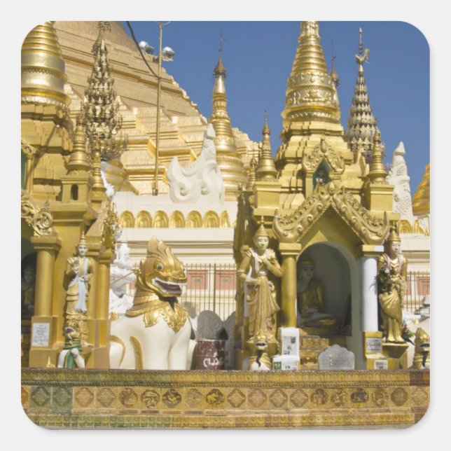 Sticker Carré Pagode Shwedagon (Paya), grand site de temple qui (Devant)