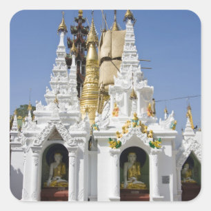 Sticker Carré Pagode Shwedagon (Paya), grand site de temple qui