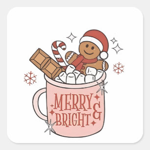 Sticker Carré Pain d'épice Merry & Bright dans une baignoire de